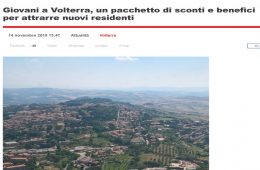 GoNews.it: “Giovani a Volterra, un pacchetto di sconti e benefici per attrarre nuovi residenti”