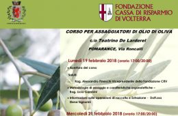 Corso per assaggiatori di olio di oliva: la Fondazione Cassa di Risparmio di Volterra ripete l’iniziativa