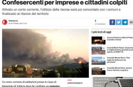 PisaToday: “Incendio sul Serra: raccolta fondi di Confesercenti per imprese e cittadini colpiti”