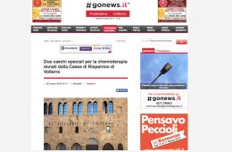 GoNews.it “Due caschi speciali per la chemioterapia donati dalla Cassa di Risparmio di Volterra”