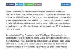 “Go News”: Al Resort Casale Le Torre un incontro di educazione finanziaria