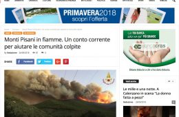 Agenzia Impress.it: “Monti Pisani in fiamme. Un conto corrente per aiutare le comunità colpite”