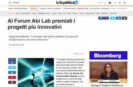 La Repubblica.it: “Al Forum Abi Lab premiati i progetti più innovativi”