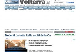 QuiNews Volterra.it: “Studenti da tutta Italia ospiti della Crv”