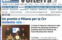 QuiNews: “Un premio a Milano per la Crv”