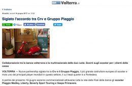 QuiNews Volterra: “Siglato l’accordo tra Crv e Gruppo Piaggio”